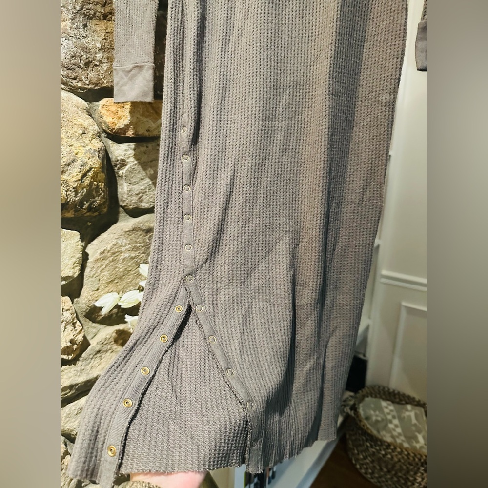 Nation LTD Alanna Long Sleeve Body Con Midi Dress Waffle Knit Gray Size S. - Picture 8 of 11